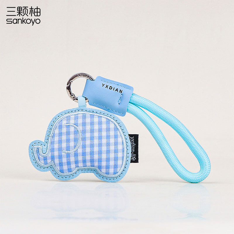 New Checkered Fabric Leather Animal Light Luxury Bag Pendant Cute Cartoon Leather Pony Keychain Small Gift