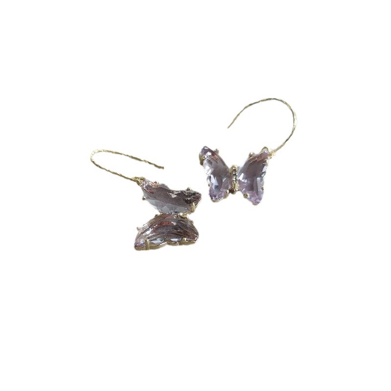 Ear clips with amethyst, elegant earrings, silver 925 sample