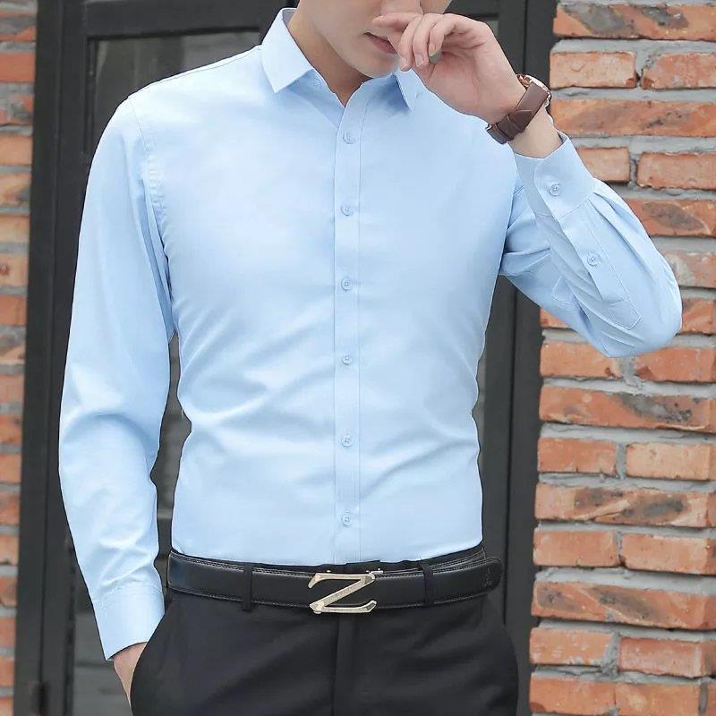 メンズベルベット厚手シャツ秋冬スリムビジネスプロフェッショナル無地作業服長袖ホワイトサーマルジャケットトレンディ|undefined