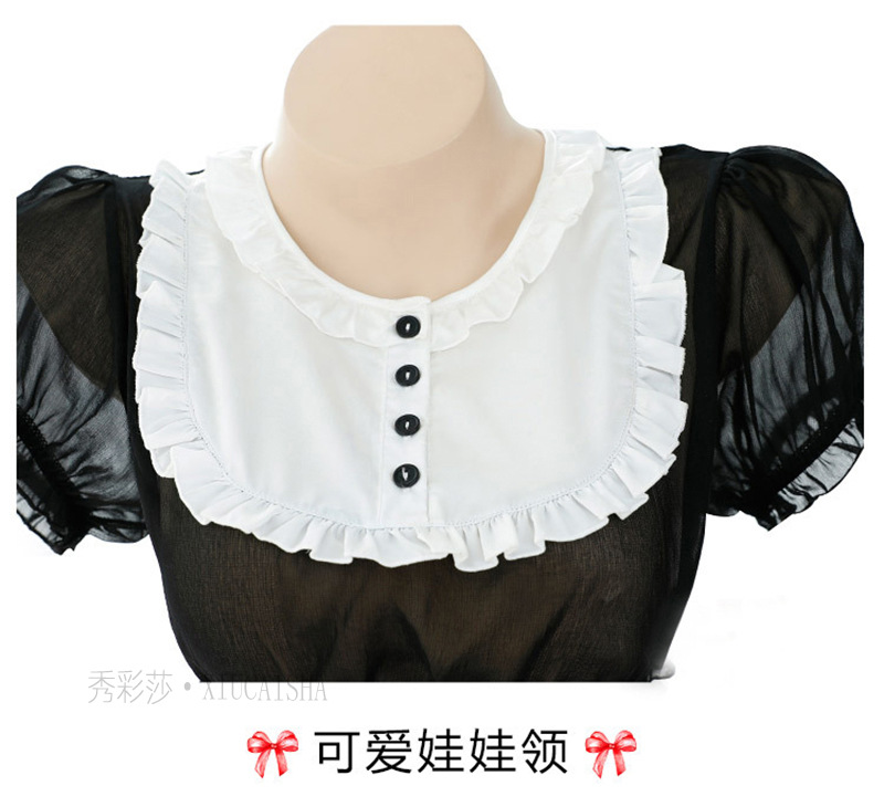 Maid Roleplay Lingerie Set with Headpiece, Top, Skirt, Thong and Wristbands — detail image 18