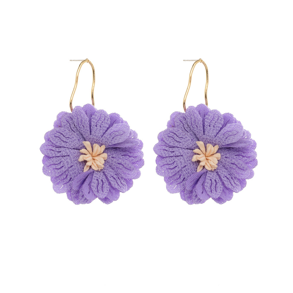 Fabric Flower Earrings Women's Summer Earrings Wholesale display picture 10