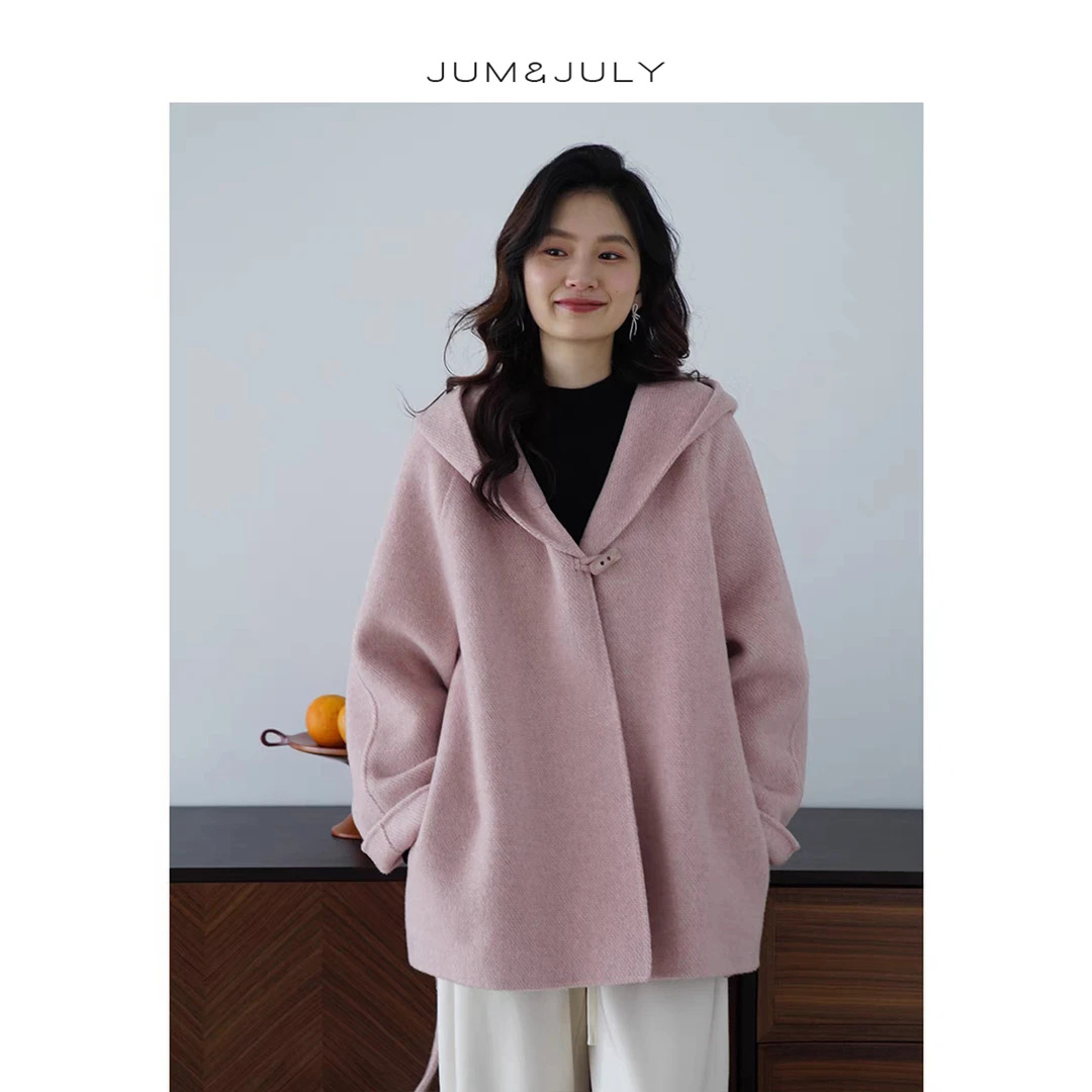 JUM 입기 [겨울로] 후드루스후드 양면 양모 롱으로 한국 쇼트코트
