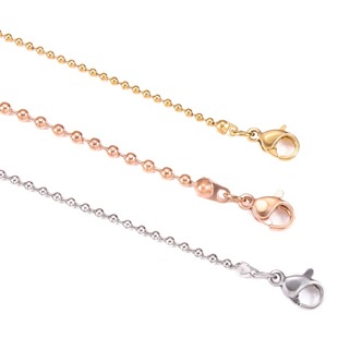 Korean version of stainless steel ball chain ball neck chain vacuum gold plated necklace rose gold clavicle chain trend personalized accessories