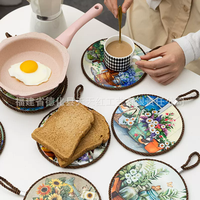 北欧风情餐桌垫家用碗垫软木隔热垫砂锅垫陶瓷防烫盘垫厂家批发
