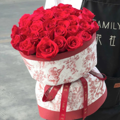 歐式復古印花紙花藝花束包裝紙玫瑰鮮花包花紙花店批發包裝材料