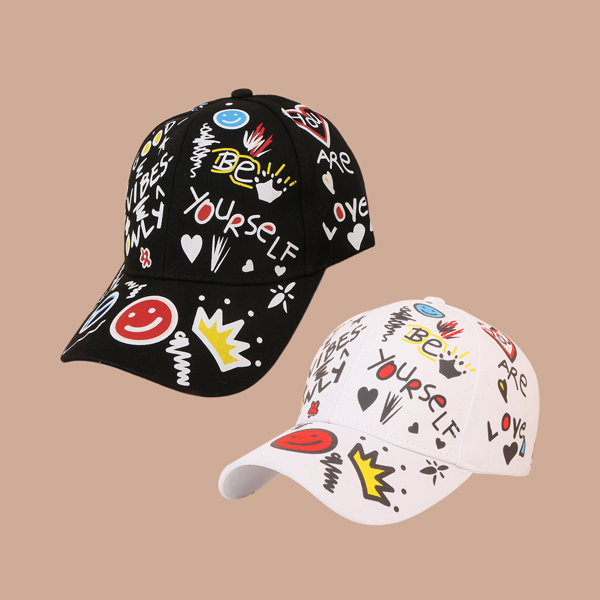 smiley face baseball cap NSTQ55486