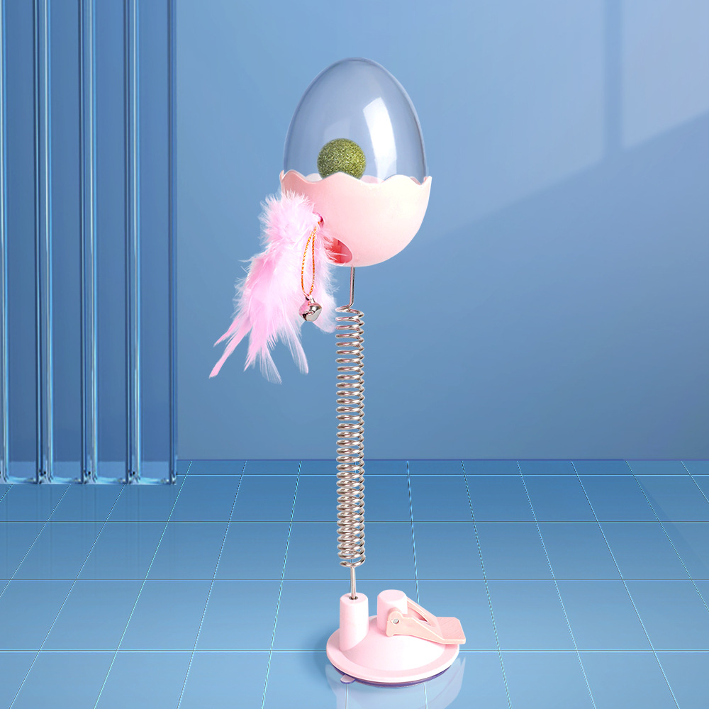 Nuevo producto chuck fugas de comida gato palillos de menta mascotas auto-hi alivio aburrido plumas campana juguetes gatos