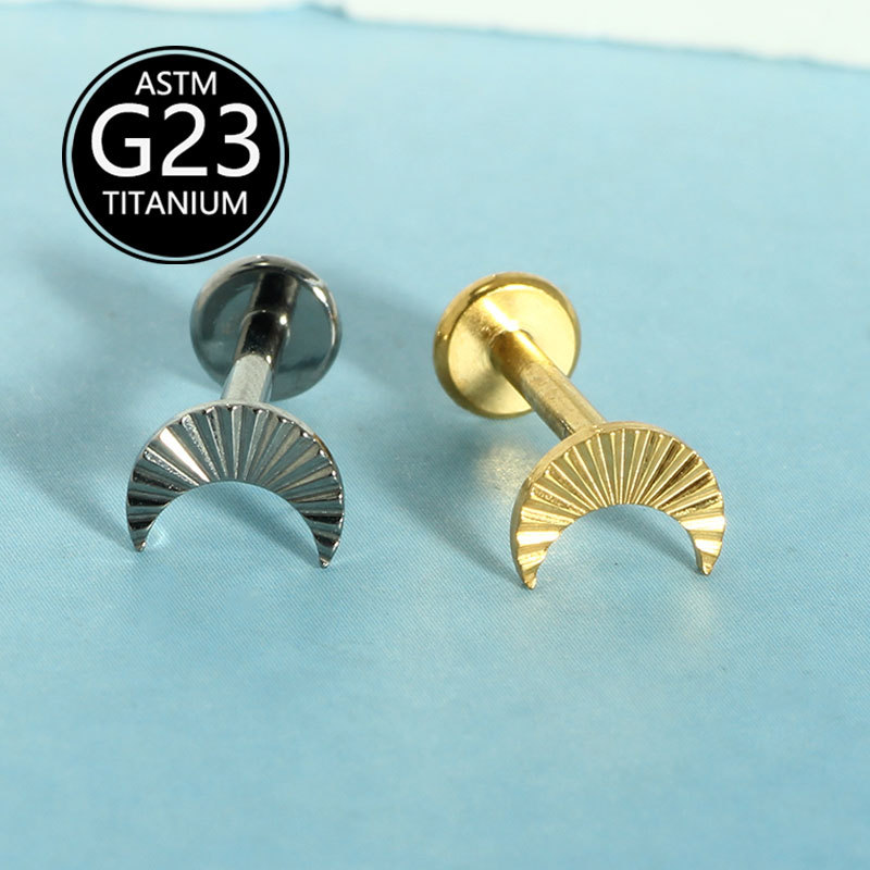 Labret piercing jewelry detail image