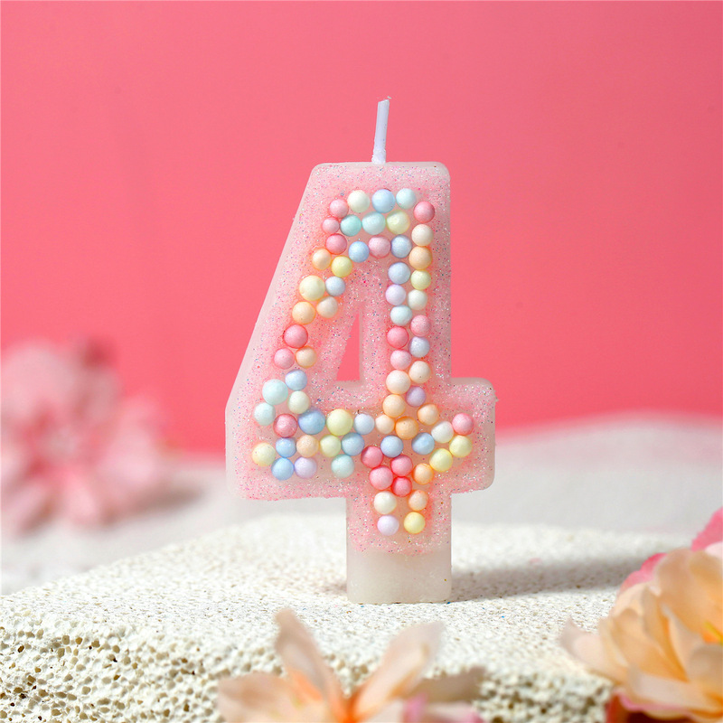 供跨境少女粉马卡龙0-9泡沫球数字生日派对蜡烛蛋糕装饰少女风|undefined