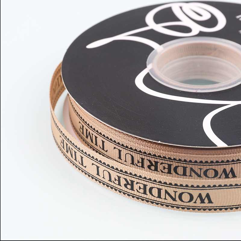 1cm de poliéster personalizado cinta de color sólido flor de regalo de embalaje cinta de impresión de logotipo cinta de impresión