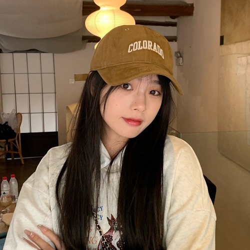 Baseball cap with deep crown, wide brim, women's embroidered letter duckbill cap, makes face look smaller, men's sun protection duckbill cap, sunshade hat