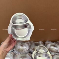 米诺家食品级304不锈钢餐盘男女孩儿童家用分格餐盘吃饭盘宝宝