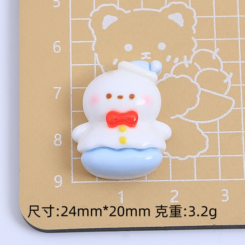 可爱圣诞节雪人卡通手工diy饰品配件发夹材料包奶油胶树脂小配件|undefined