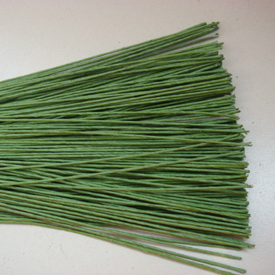 手工DIY纸藤玫瑰花材料批发 花杆铁丝2号花枝 花艺绿铁丝纸包花杆|ms