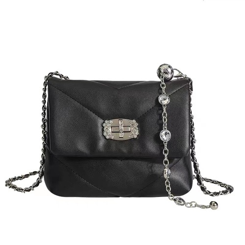 High-end armpit bag for women 2024 new transfer bead chain small bag exquisite black fashion shoulder bag for women