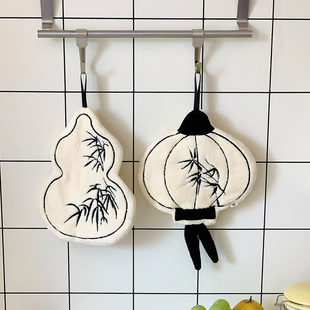 Gourd Hand Towel Bathroom New Chinese Style Simple Handkerchief Absorbent Soft Small Towel Lantern Hanging Kitchen