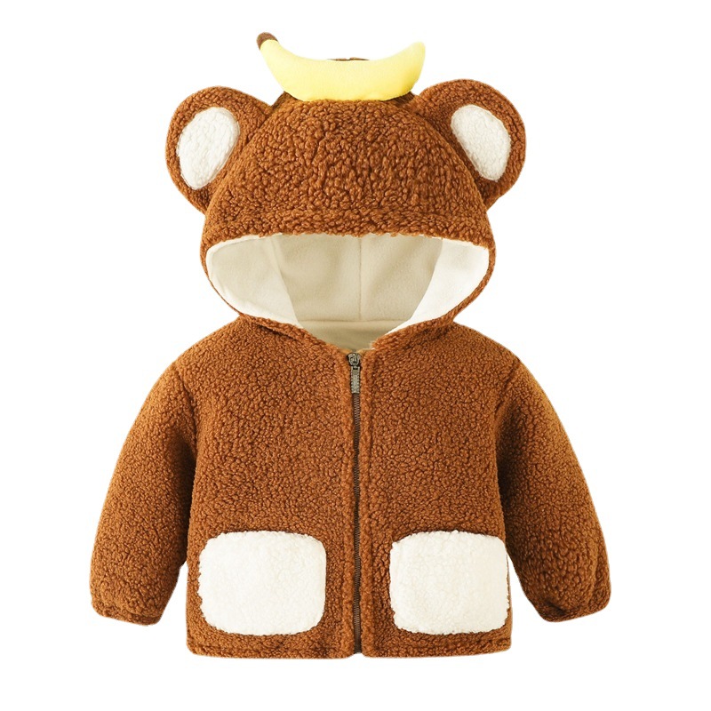 Abrigo para niños abrigo para niños y niñas bebé ropa de otoño e invierno ropa de algodón acolchada con forro polar ropa de bebé cardigan ropa para niños