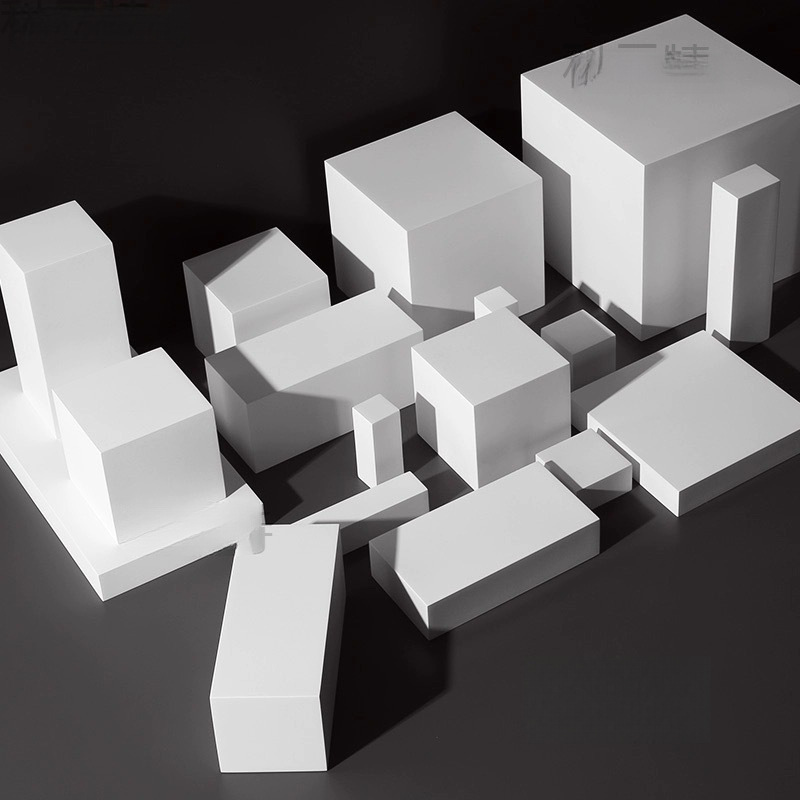 拍照几何体物件立方体方块小静物拍摄展示台白色摄影道具摆件