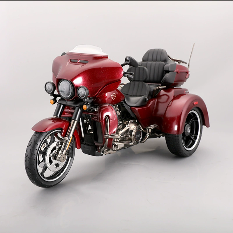 Harley davidson, трехколесный мотоцикл, реалистичная металлическая модель автомобиля, игрушка, масштаб 1:12, оптовая