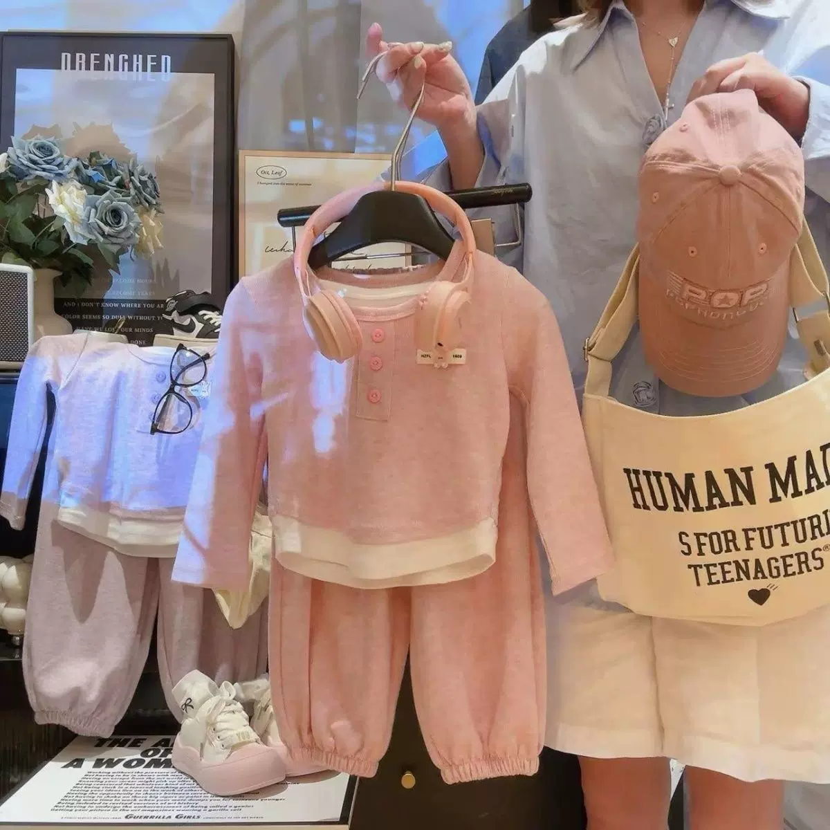 女童秋装假两件套装2024新款时尚女宝洋气休闲童装上衣裤子两件套