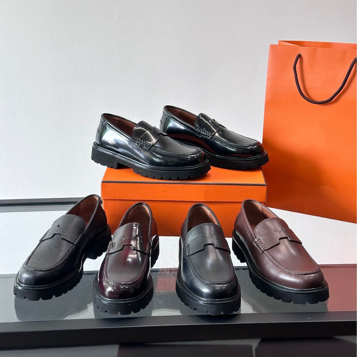 Cross-Border Exclusive Supply of Retro Loafers, Full-Grain Cowhide, Thick-Soled Comfortable Men's Leather Shoes