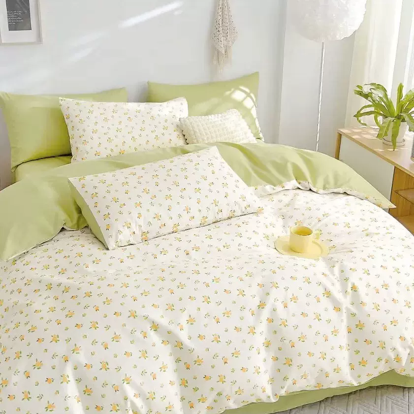 纯棉碎花布料纯棉斜纹棉布全棉花朵棉床品床单被套四件套棉布布料