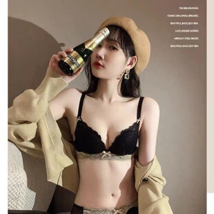 Small Chest Gathering Underwear without Steel Ring for Women Flat Chest Special Chest Large Bra Anti-sagging Adjustable aa Cup Bra Summer