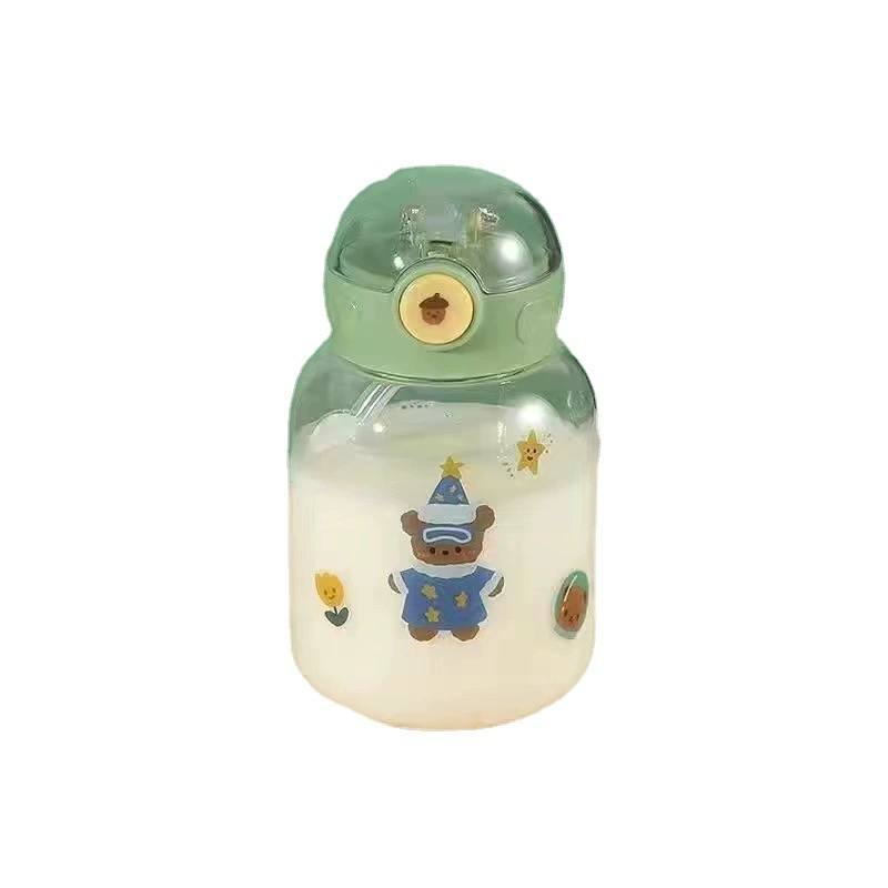Capacious high quality tea cup with glass, plastic children's cute glass, fall protection, internet celebrity, Korean style
