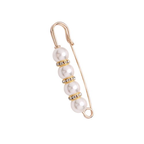 Pants waistband waist cinch pin anti-transparency brooch high-end brooch ornament pearl brooch clasp