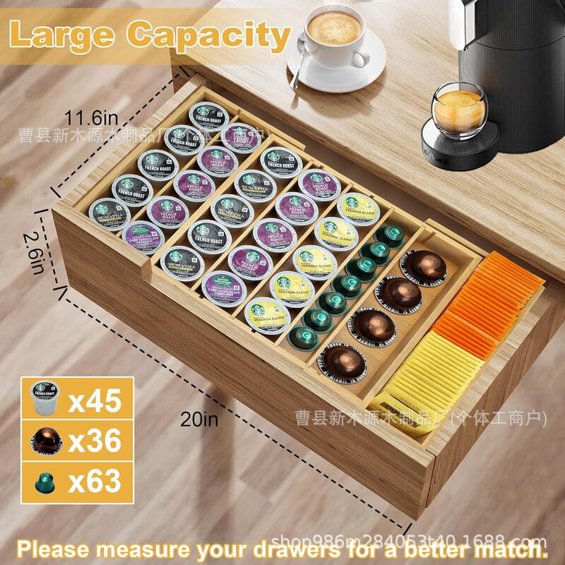 Cross-Border Wooden Tea Bag Storage Box, Retractable Coffee Capsule Tea Bag Storage Box, Kitchen Drawer Cutlery Knife and Fork Box Cross-Border Wooden Tea Bag Storage Box, Retractable Coffee Capsule Tea Bag Storage Box, Kitchen Drawer Cutlery Knife and Fork Box