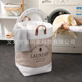 抽绳束口脏衣篮加厚EVA衣服收纳篮防尘折叠洗衣篮印花布艺脏衣篓