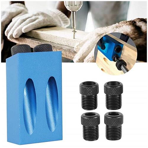 15° Blue Woodworking Tapered Hole Locator Drilling Holes Positioning Tool Wood Board Assembly Tool Three-point Drill Bit