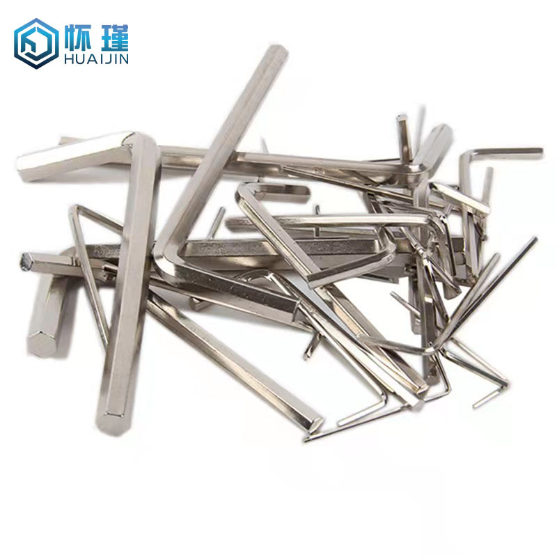 Hexagonal nickel-plated wrench, flat head hexagonal L-shaped wrench, hardened hex wrench, wholesale hexagonal wrench