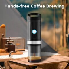 ポータブルトラベルコーヒーメーカー デュアルモード自己加熱、高圧耐久性3in1抽出エスプレッソマシン