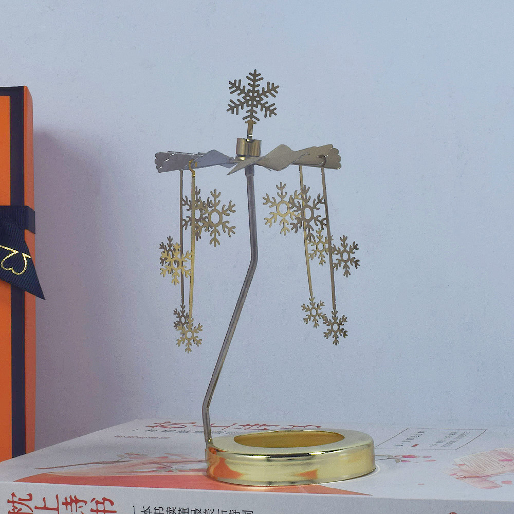 Profesional INS Amazon fabricante romántica aromaterapia vela de vidrio cubierta inteligente giratoria de acero inoxidable candelabro linterna