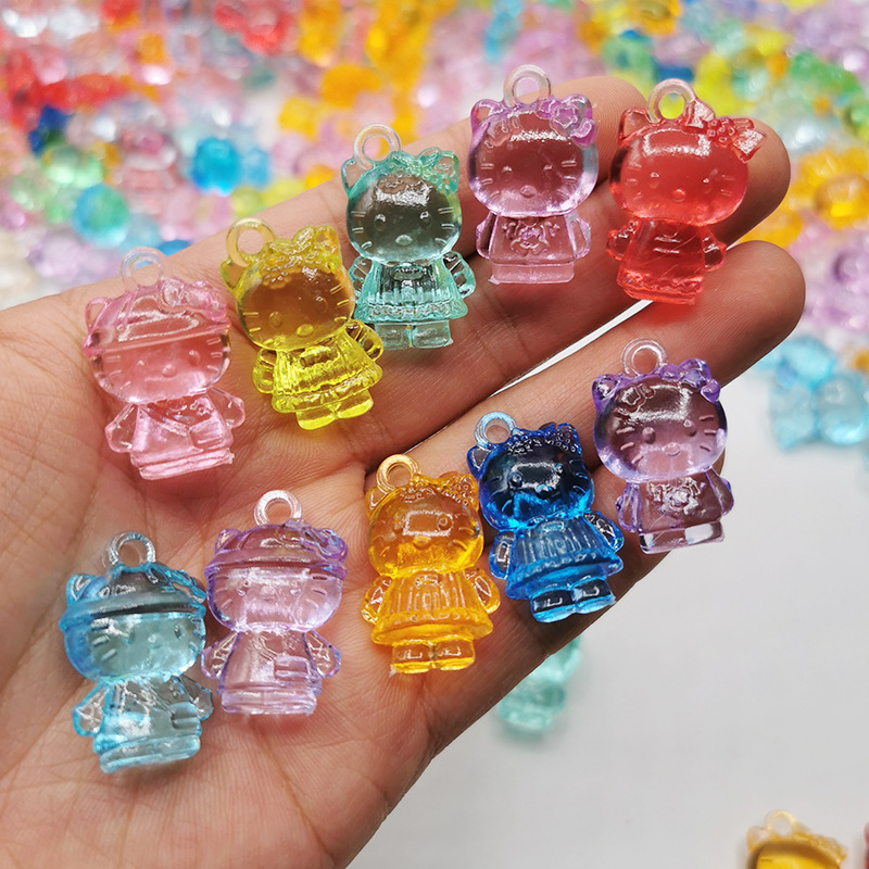 Hello Kitty Doll Kitty Kitty Kitty Acrylic Crystal Colorful Toy Hello Kt Doll Small Pendant