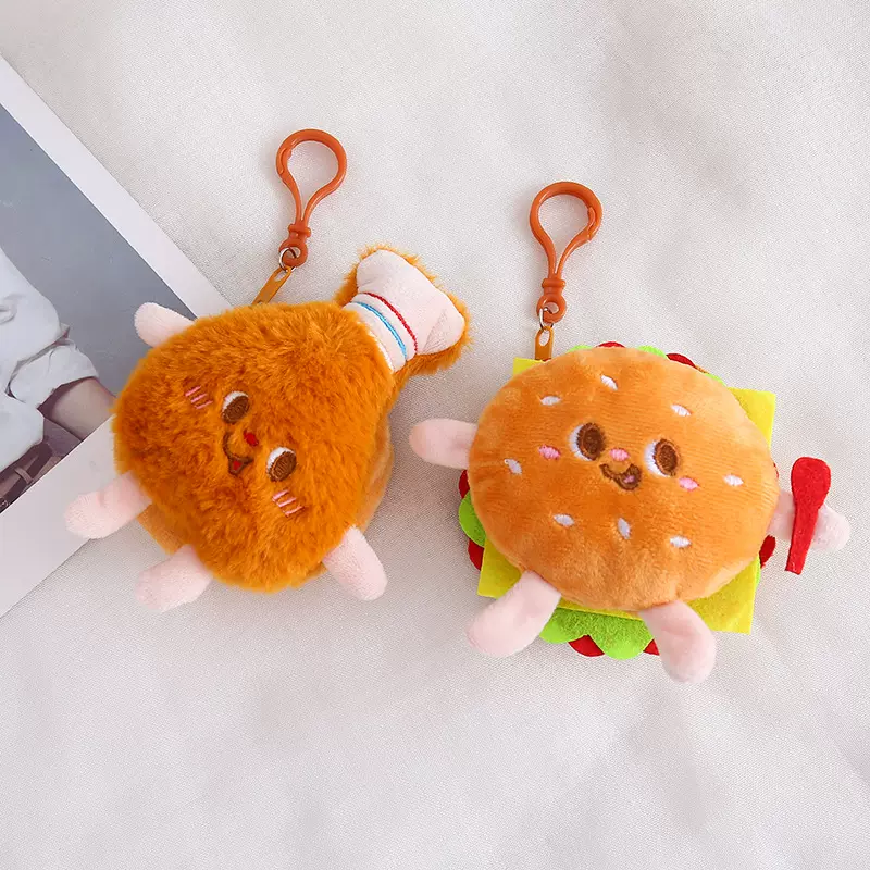 新款可爱汉堡薯条立体零钱包少女心迷你收纳包证件包节日礼品批发