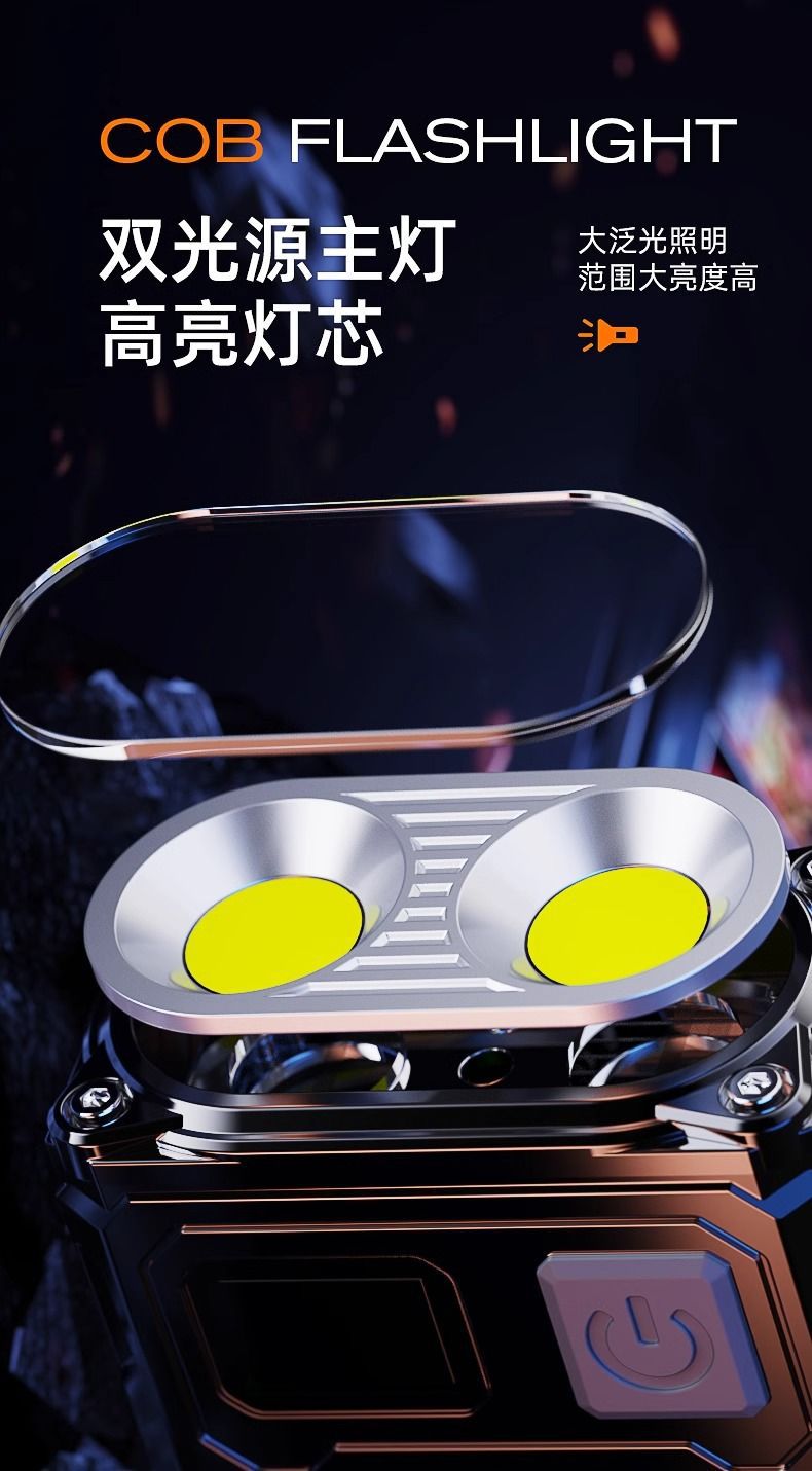 Strong Magnetic Work Auto Repair Outdoor Magnetic Flashlight Strong Light Charging Portable Multi-Function Ultra-Bright Multi-Level Light M012