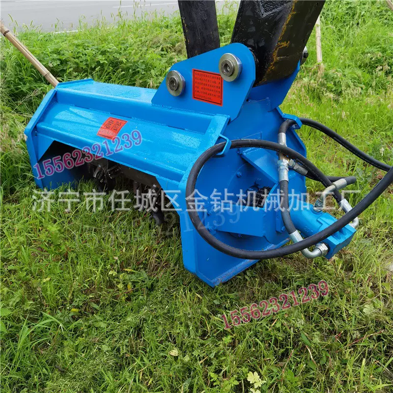 挖掘机前端属具碎草机割草机田园开荒旋耕机绿篱修剪小型挖机改装