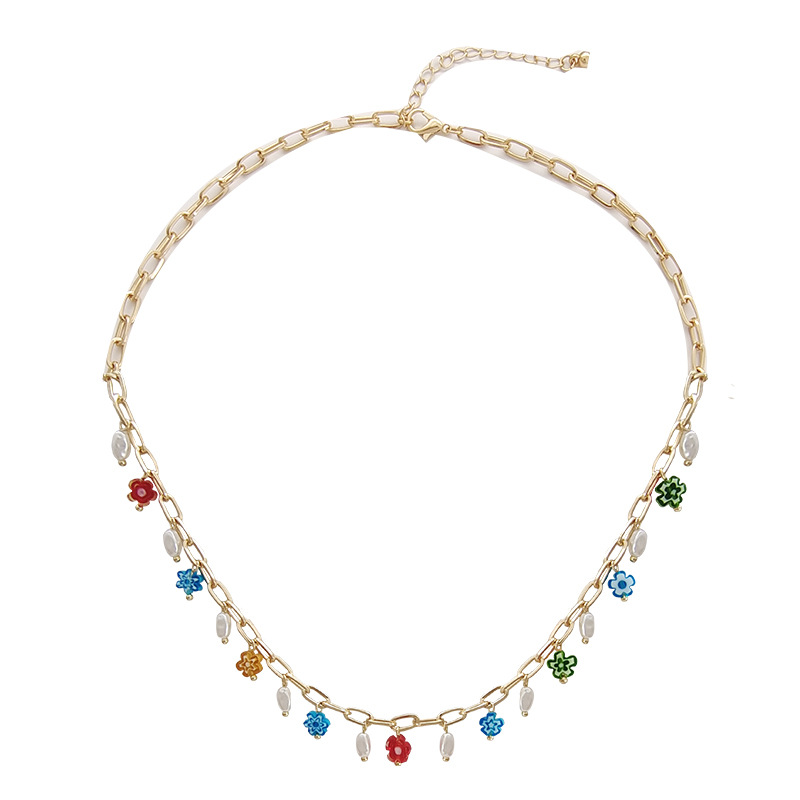 Fashion Flower Alloy Pearl Plating Choker