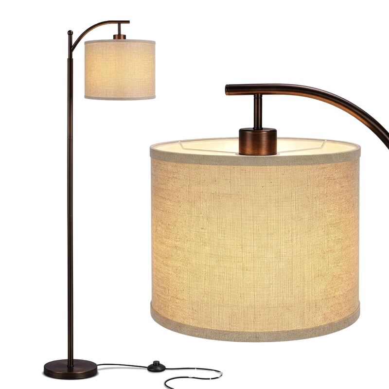 Modern Floor Lamp Farmhouse Antique-Style Medieval with Curved Hanging Lampshade for Living Room, Office, Bedroom, Reading Standing Lamp Modern Floor Lamp Farmhouse Antique-Style Medieval with Curved Hanging Lampshade for Living Room, Office, Bedroom, Reading Standing Lamp