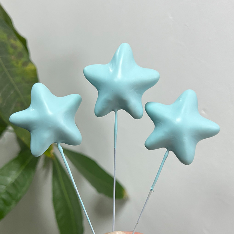 Decoración de pastel en forma de corazón estrella dorada de cinco puntas decoración de pastel de San Valentín