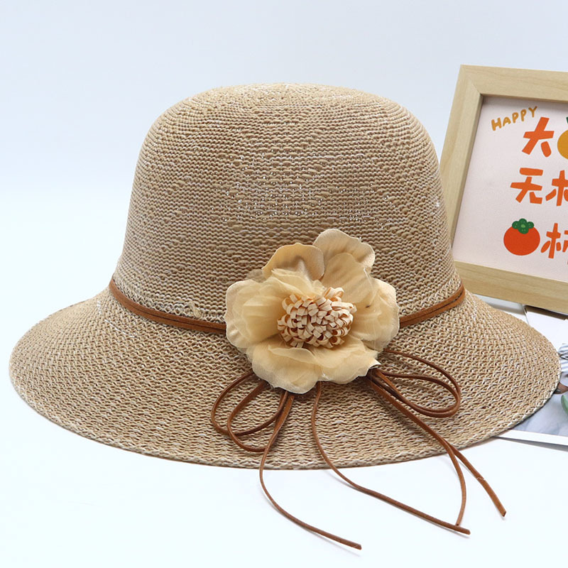 Nuevo sombrero de paja para mujer, sombrero de playa junto al mar, sombrero para el sol de verano de moda salvaje, protector solar, sombrero para el sol de protección UV