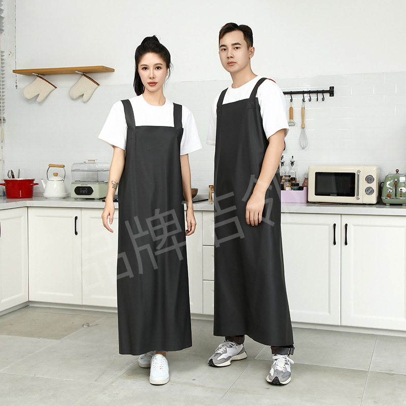 Nueva cocina limpia de cocina casera delantal de cuero suave, ropa de trabajo para hombres y mujeres, cocina a prueba de agua, a prueba de aceite y acuáticos.