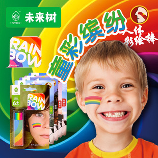 Future tree Children's Painting stick face painting pen 6 color body painting pen face painting crayon rainbow face stick washable