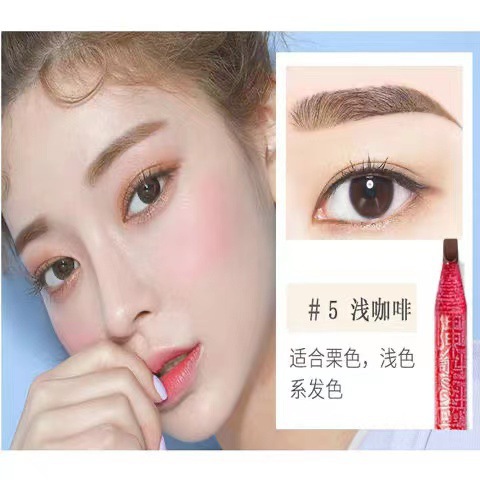 Nueva barra roja dibujo ceja lápiz tatuaje bordado especial impermeable a prueba de sudor natural de larga duración no floreciente ceja lápiz principiante