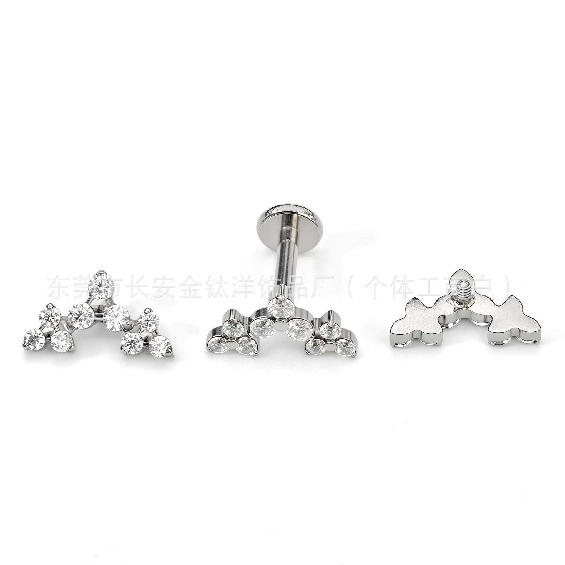 Pointed titanium steel lip stud product view