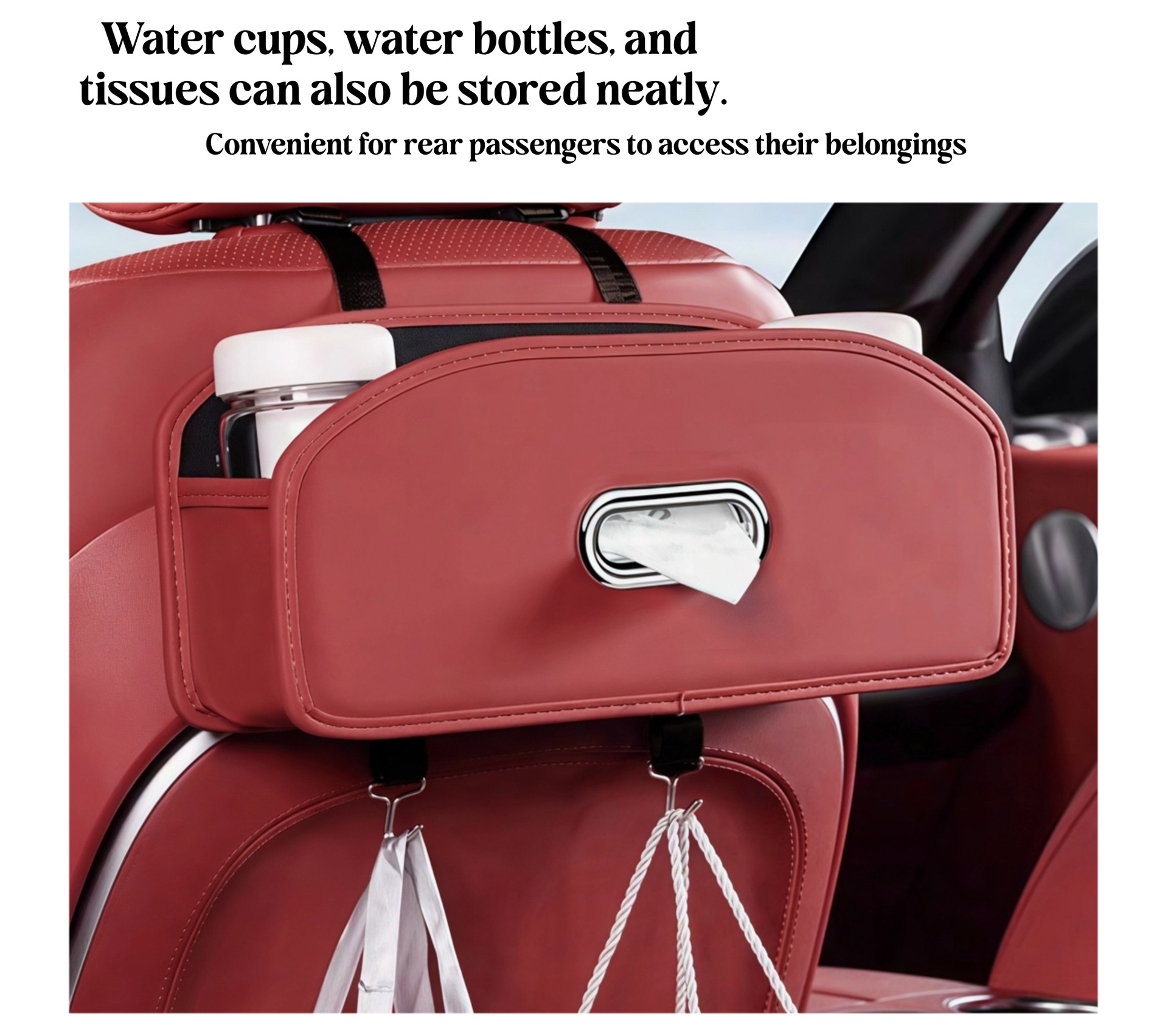 Car Seat Back Storage Box, Hanging Bag, Tissue Box, Cup Holder, Hook, Storage Box, Seat Back Organizer