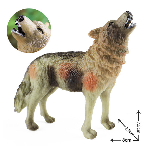 Cross-border simulation cognitive wildlife model wolf forest solid wolf howling wolf children's toy hand model