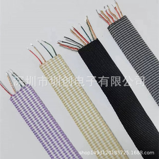 4-core 6-core 8-core fabric braided flat data cable color nylon wire heating braided flat wire mobile phone fast charging line